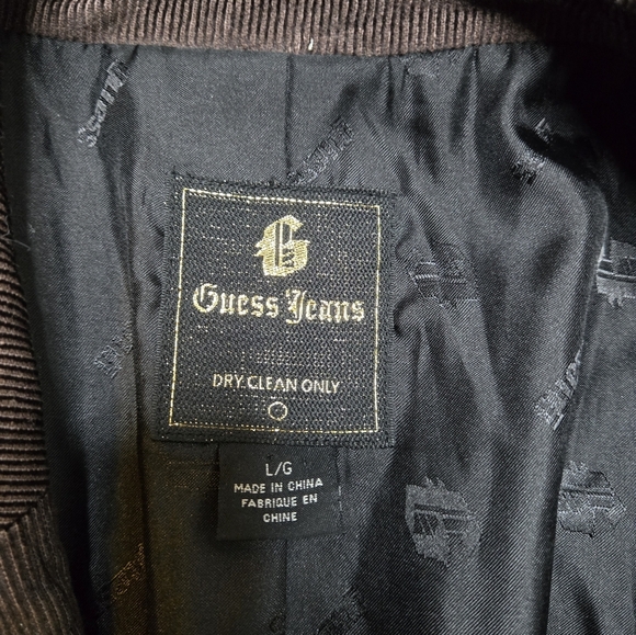 Guess Jeans Brown Corduroy Blazer Jacket L Vintage-Inspired Textured Sport Coat - Picture 4 of 8